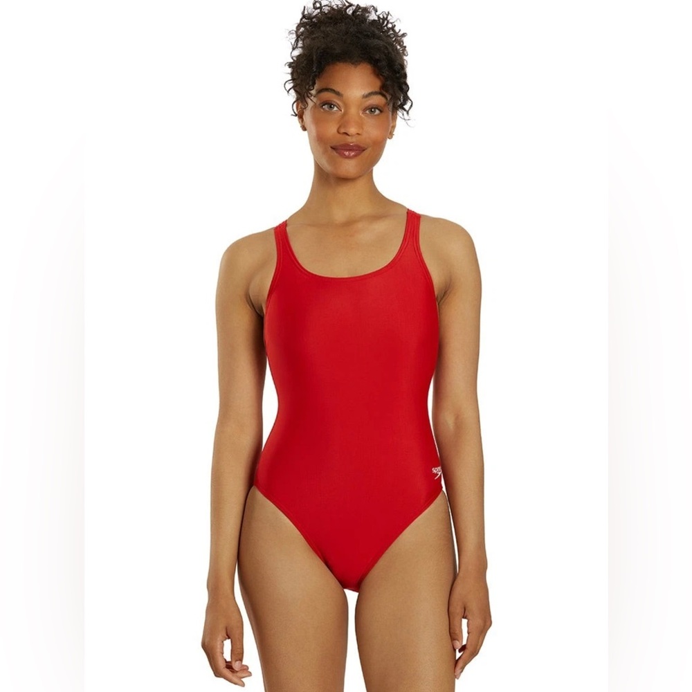 Speedo Eco Solid Super Pro Swimsuit Red Size 6